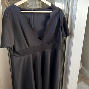 Scallop neck dress